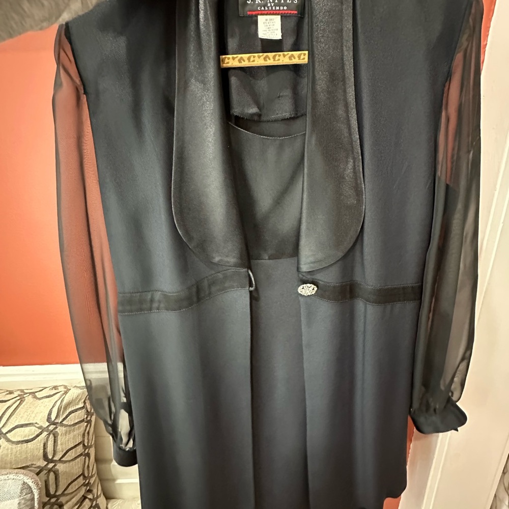 Elegant Black Sheer Sleeve Dress